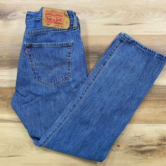 Levi's Other - Levi's 501 Jeans 35x32 Mens Original Straight Fit Blue Denim Pants